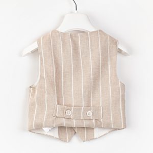 Gilet rigato in misto lino Pure