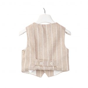 Gilet rigato in misto lino Pure