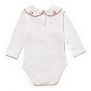 Body camicia interlock colletto con ricamo