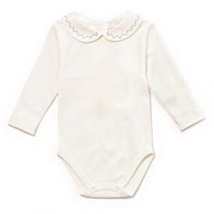 Body camicia con ricamo a filo