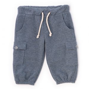 Pantalone cargo in felpa effetto jeans