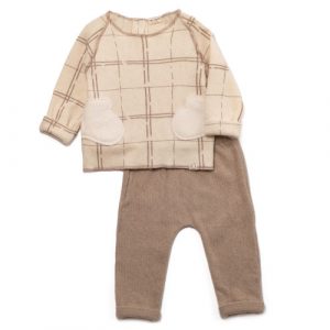 Completo 2 pz. in caldo cotone a quadri