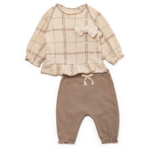 Completo 2 pz. in caldo cotone a quadri